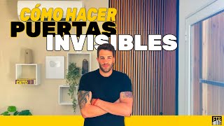 🤯PUERTA INVISIBLE de LISTONES DE MADERA  CASA CONTAINER INTERIOR [upl. by Ynafit]