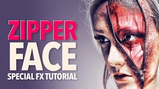 Zipper face zombie halloween makeup tutorial [upl. by Rico245]