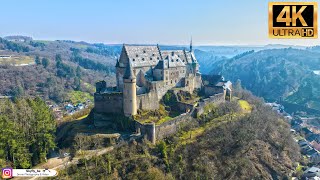 Castle of Vianden Luxembourg  Drone footage Ultra HD 4K [upl. by Illah28]