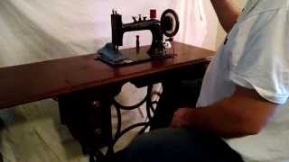 Complete Serviced Antique New Home Treadle Sewing Machine 699136 [upl. by Aehtela]