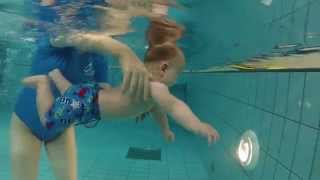 Baby Swimming Underwater at 6 months [upl. by Alyacim]