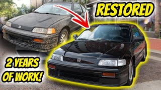 Restoring a 1988 Honda CRX Si in 30 Minutes  2 Years StarttoFinish [upl. by Bickart]