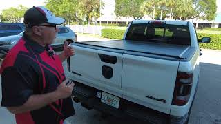 NEW Retrax IX rolling cover on 2022 Ram with multifunction tailgate review by CampH Auto Accessories [upl. by Noonan656]