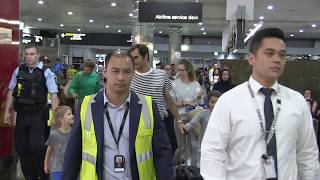 Roger Federer wife Mirka amp kids leave Melbourne after AusOpen R4 Tsitsipas loss  15MOF [upl. by Ertsevlis]