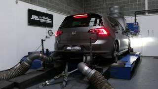 TUNED Golf R MK7 with Remus Exhaust on Rolling Road Dyno  JF Automotive [upl. by Nyloc]