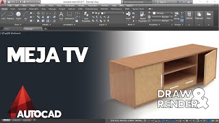 Cara Menggambar dan Render Meja Tv 3D di AutoCAD  Tutorial AutoCAD 3D Sederhana  Desain Interior [upl. by Eelitan]