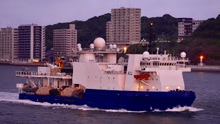 証拠動画米国海軍チャーター中のオフショア船、関門海峡に現る Offshore Supply Ship quotCAROLYN CHOUESTquot [upl. by Gnel708]