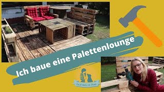 Ich baue ein Paletten Lounge Sitzbank aus Paletten bauen Terasse aus Paletten Sitzgruppe bauen [upl. by Colombi602]