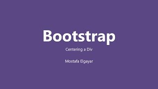 How to Center a Div in Bootstrap [upl. by Raymonds]