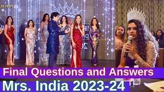 Mrs India 2023  Final Questions and Answers [upl. by Stamata]