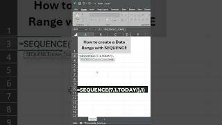 Quickly Create Date Ranges in Excel Using SEQUENCE excel excelfunction shorts [upl. by Ottilie360]