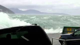 Massive waves crash onto cars trigger alarms on Washington State Ferry [upl. by Lleret]