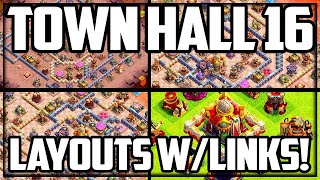 BEST Town Hall 16 Base Layouts WLINKS Clash of Clans [upl. by Froh219]