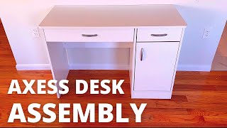 South Shore Axess Desk Assembly  South Shore Small Computer Desk with Drawers Assembly Instructions [upl. by Drwde]