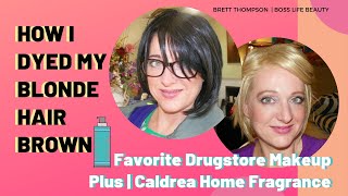 How I Dyed My Blonde Hair Brown  Favorite Drugstore Makeup  Caldrea Home Fragrance [upl. by Adia]