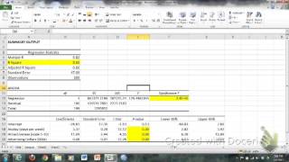 Multiple Regression Interpretation in Excel [upl. by Theodora]