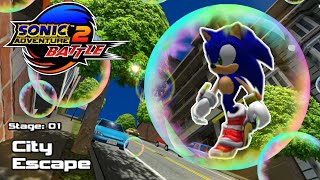 Sonic Adventure 2 Battle  City Escape Walking／音速小子大冒險2：慢慢走完City Escape [upl. by Godrich]