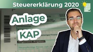 Steuererklärung 2020  Anlage KAP ausfüllen [upl. by Anairo]