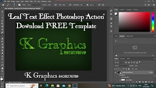 Leaf Text Effect Photoshop Action  Download FREE Template  New 2024  K Graphics 8428276789 [upl. by Aibun]