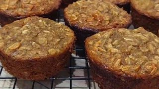 Making Moist Banana Oatmeal Muffin with Peanut Butter  Simple and Easy Recipe [upl. by Mixie]