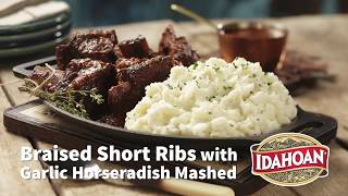 Braised Short Ribs with Roasted Garlic Horseradish Mashed [upl. by Anderea]