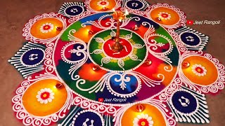 Big multicolored attractive sanskarbharti rangoli design दिपावली में बनाइए बड़ा और आकर्षक रंगोली [upl. by Ydoj]