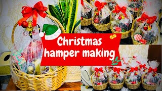 christmas hamper tutorial  easy Christmas hamper Christmas Xmas hamper making [upl. by Suicul151]