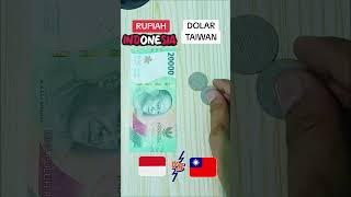 Perbandingan Uang 20000 Rupiah Indonesia dan Dolar Baru Taiwan shortvideo shorts fyp [upl. by Aurore]