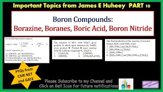 Boron Compounds Borazine Boranes Boric Acid Boron Nitride [upl. by Anyrtak]