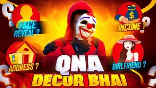 DecoR Bhai Face Reveal 8M Special QampA Video😍 DecoR Gaming  Decor Bhai QnA Video [upl. by Aitercal518]