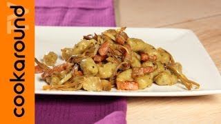 Gnocchi di patate con carciofi e pancetta [upl. by Ynnavoig]