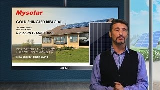 Mysolar USA  Gold Shingled Bifacial 635655W Solar Module [upl. by Eynenihc]