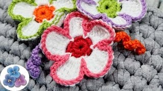 Flores de Crochet Tricolores Amigurumis Flores de Ganchillo Pintura Facil [upl. by Rehpretsirhc]