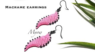 MACRAME EARRINGS  ANGEL WINGS  MYOW 294 [upl. by Bast]