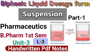 SuspensionIntroduction ClassificationPharmaceuticsBPharm 1st Sem [upl. by Erline506]