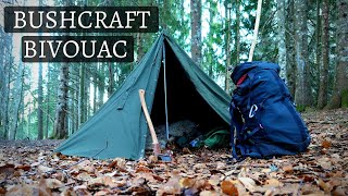 Bivouac Bushcraft dHiver  Plash Palatka Briquet à Silex Hache [upl. by Cormick]