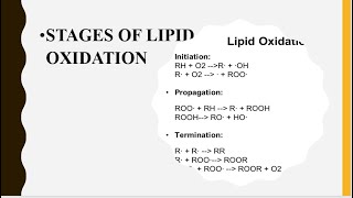 STAGES OF LIPID OXIDATION ll AUTOXIDATION [upl. by Placidia]