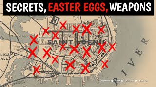 28 Secrets Easter Eggs Unique Gear amp Weapons In Saint Denis  RDR2 [upl. by Annaillil]