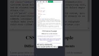 CSS Simple Selectors Part 3  w3schools css webdevelopment [upl. by Ahsaeym583]