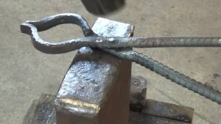 How to Forge a Pair of Blacksmithing Tongs Out of Rebar [upl. by Irpac]