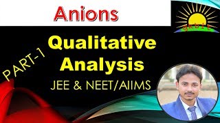 Qualitative Analysis  Anions  JEE MAIN amp ADVANCED  AIIMSNEET [upl. by Whiting]