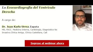 Webinar La Ecocardiografia del ventrículo Derecho Dr Juan Karlo Urrea [upl. by Madelaine]