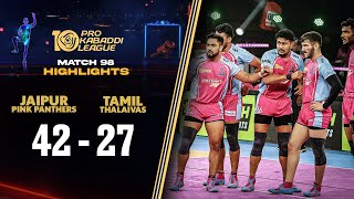 Jaipur Pink Panthers make it to the Playoffs after Beating Tamil Thalaivas  PKL 10 Highlights M 99 [upl. by Sherm]