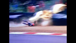 BSB Tarran Mackenzie’s Qualifying crash at Brands [upl. by Dnyletak]