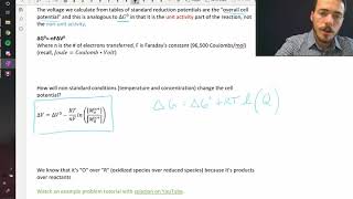 How does electrochemistry relate to Gibbs Free Energy and thermodynamics [upl. by Anialahs]