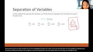 Separation of Variables  Linear Second order PDEs [upl. by Radu832]