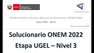 Examen ONEM 2022  Nivel 3  Etapa UGEL [upl. by Royd]