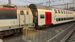 Race met M7 en Thalys naar BrusselZuid treinen trains thalys m7 nmbs station trainspotting [upl. by Nivel431]