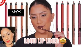 new NYX LINE LOUD LONGWEAR LIP LINER  NATURAL LIGHTING LIP SWATCHES amp WEAR TEST  MagdalineJanet [upl. by Aryahay]