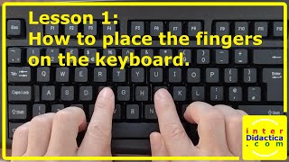 Lesson 1 How to place the fingers on the keyboard Typing Course [upl. by Nitsreik324]